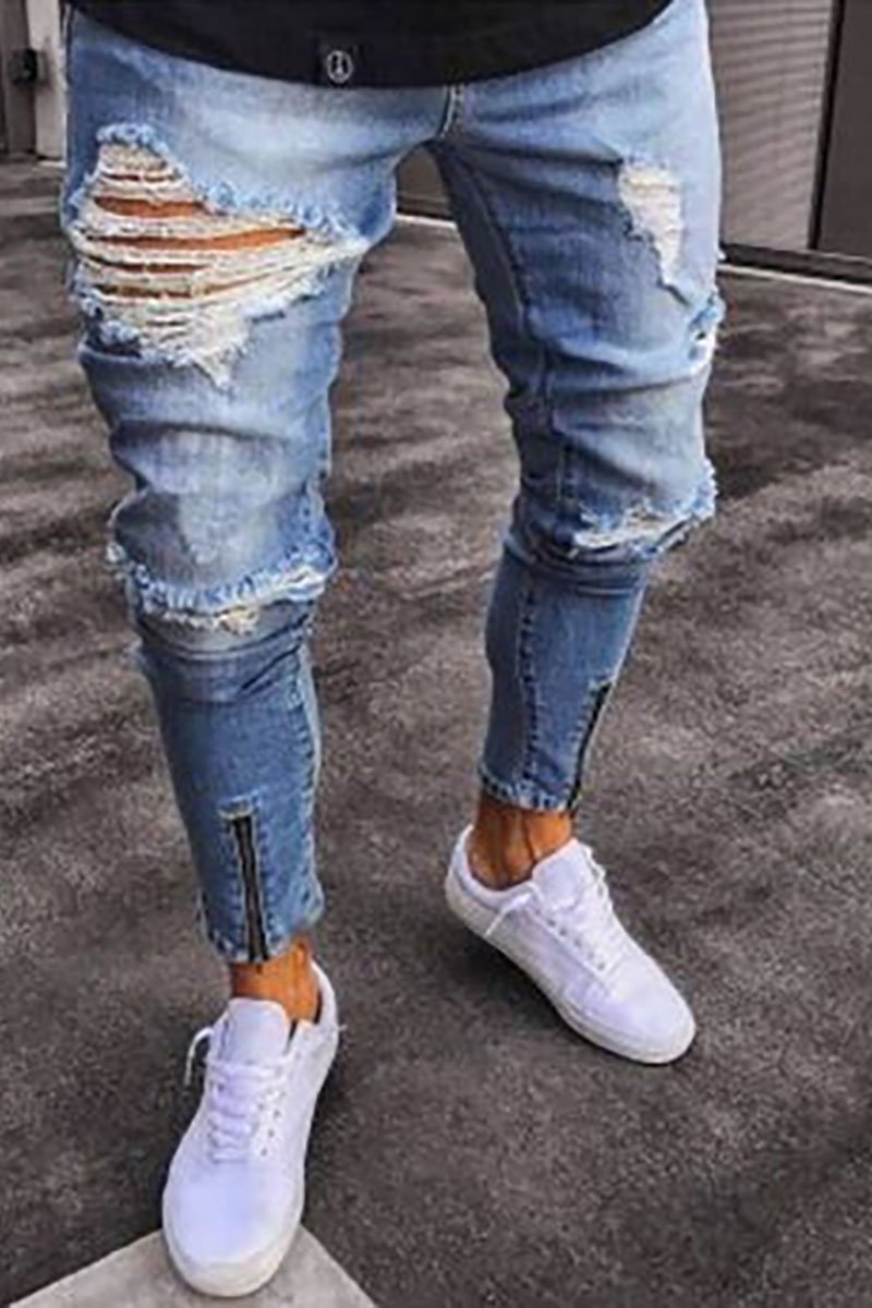 Jeans Skinny Strappati